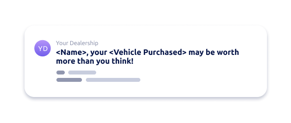 Example for how to use personalize headlines in a dealership's email marketing strategy