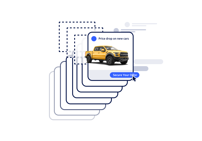 Multiple email campaigns created by a CDP for a dealership email marketing strategy